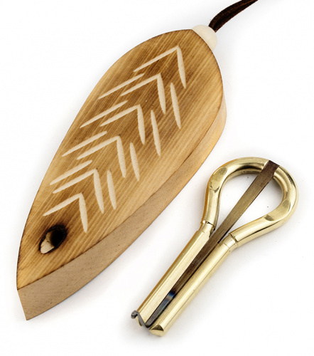 Large jew's harp with wooden case "Light Leaf"