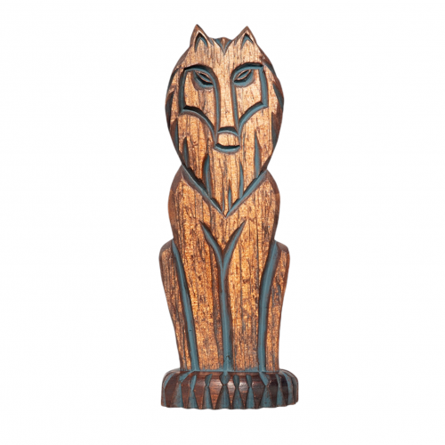 Figurine "Wolf on a stand" (medium)