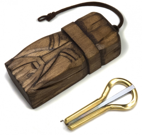 Bass/weighted reed jew's harp with wooden case "Elder"